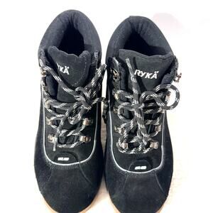 Ryka Womens Black Hiking Boots Trail Outdoor Suede Lace-Up Size 8 Excellent